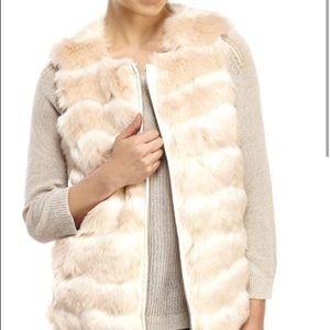 NWT Catherine Malandrino Pink Pepper Faux Fur Vest